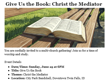 Give Us the Book: Christ the Mediator