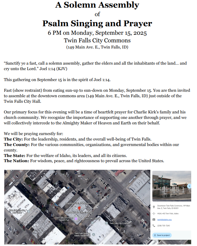 Psalm Singing and Prayer